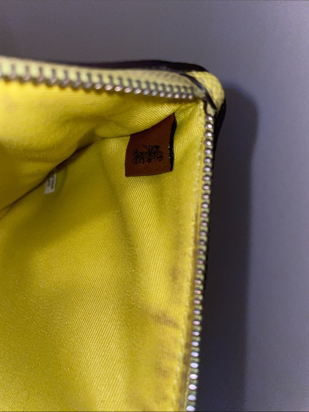 Coach Yellow Saffiano Leather Wristlet Pouch - Picture 10 of 11